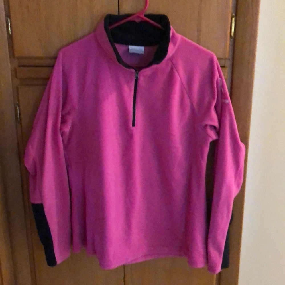 Women’s Columbia pink ribbon fleece pullover, L